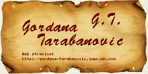 Gordana Tarabanović vizit kartica